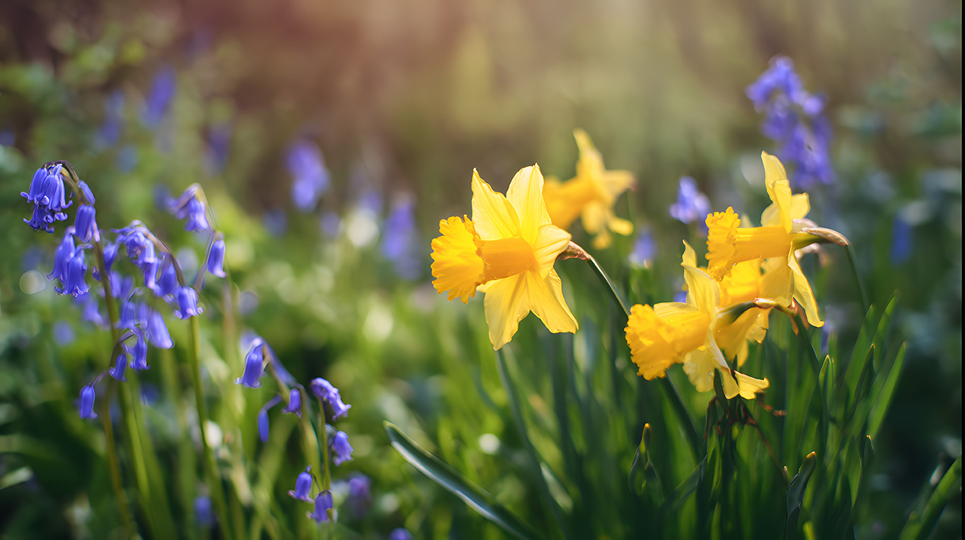 Daffodils planted in garden