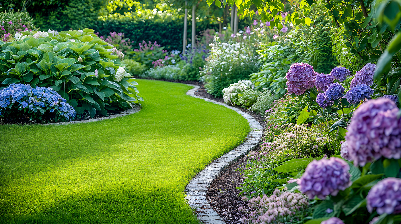 Hydrangeas planted in garden